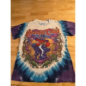 Vintage Liquid Blue Tie Dyed The Grateful Dead Terrapin Moon Sm Purple Blue